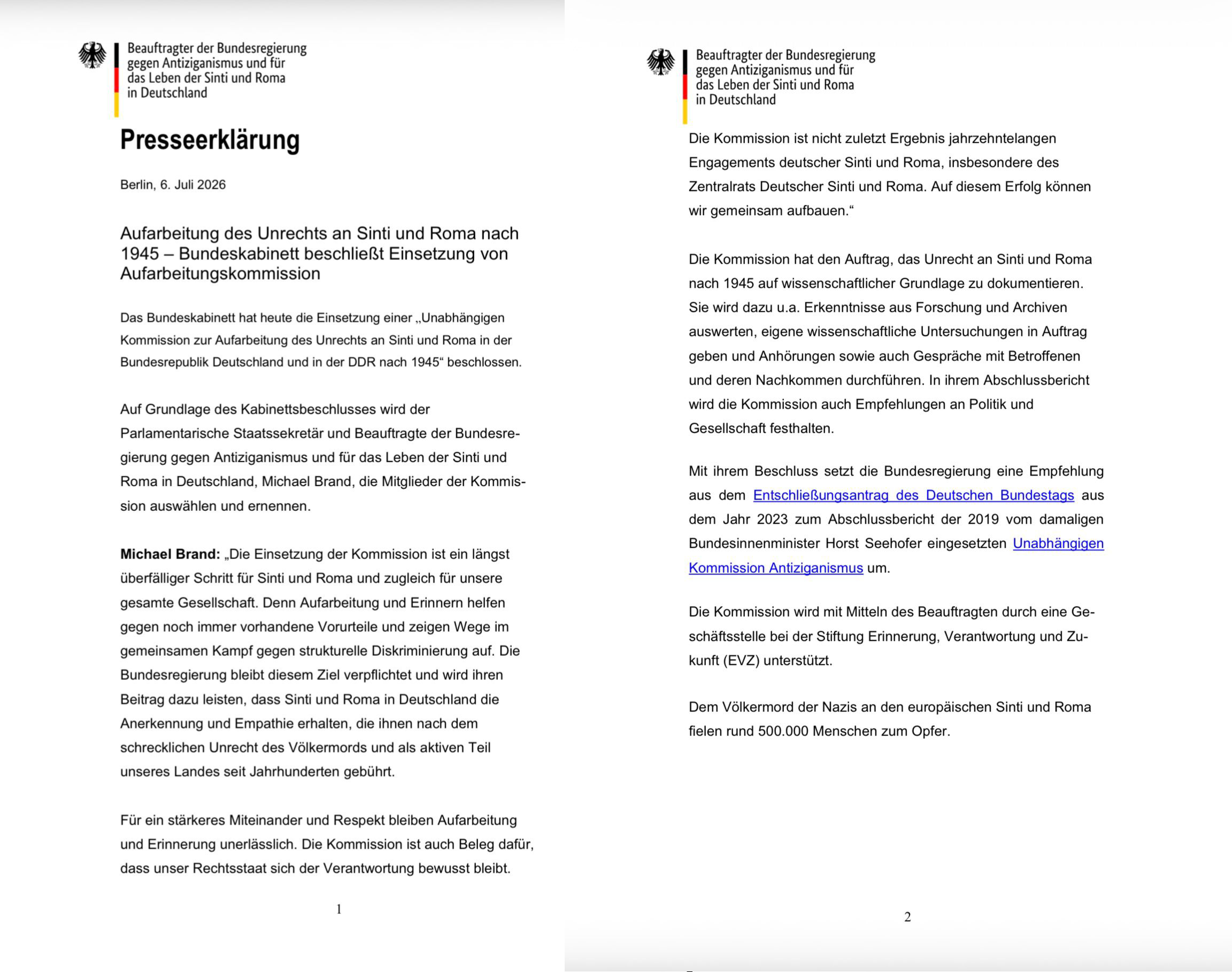Ein wichtiger Schritt für Gerechtigkeit und Aufarbeitung